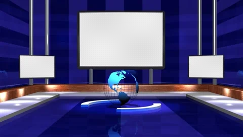Virtual News Background  with Alpha Channel Video stock 249646866