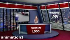 Virtual News Studio 3D Set Stock After Effects