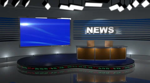Virtual News Studio Stock Footage 53497556
