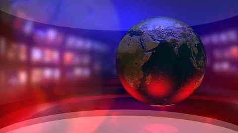 Virtual News Studio with Globe Stock Footage 885939