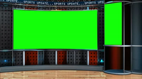 Virtual News Studio Green Screen Backgro... | Stock Video | Pond5