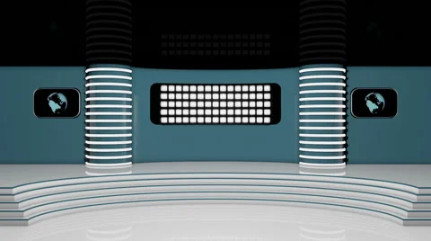 Virtual Newsroom Studio Stock Footage 46476348