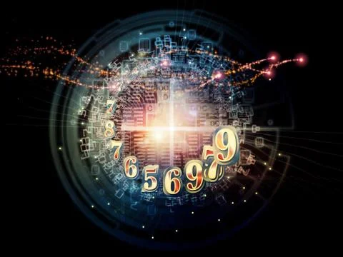 Virtual Numbers Stock Illustration