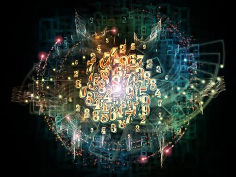 Virtual Numbers 스톡 일러스트