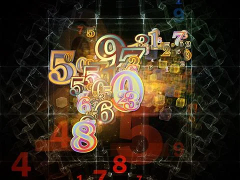 Virtual Numbers Stock Illustration
