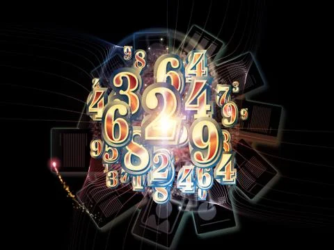 Virtual Numbers Illustrazione stock