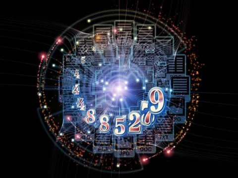Virtual Numbers Stock Illustration