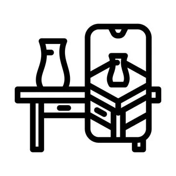 Virtual object overlay augmented reality line icon vector illustration Illustrazione stock