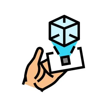 Virtual object overlay augmented reality color icon vector illustration Illustrazione stock