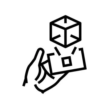 Virtual object overlay augmented reality line icon vector illustration Illustrazione stock