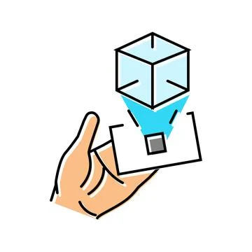 Virtual object overlay augmented reality color icon vector illustration Illustrazione stock