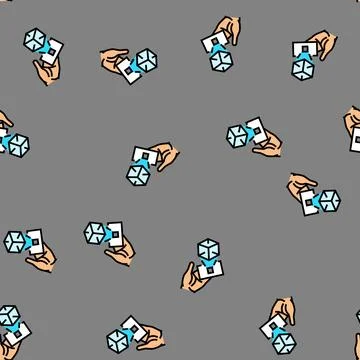 Virtual object overlay augmented reality vector seamless pattern イラスト素材