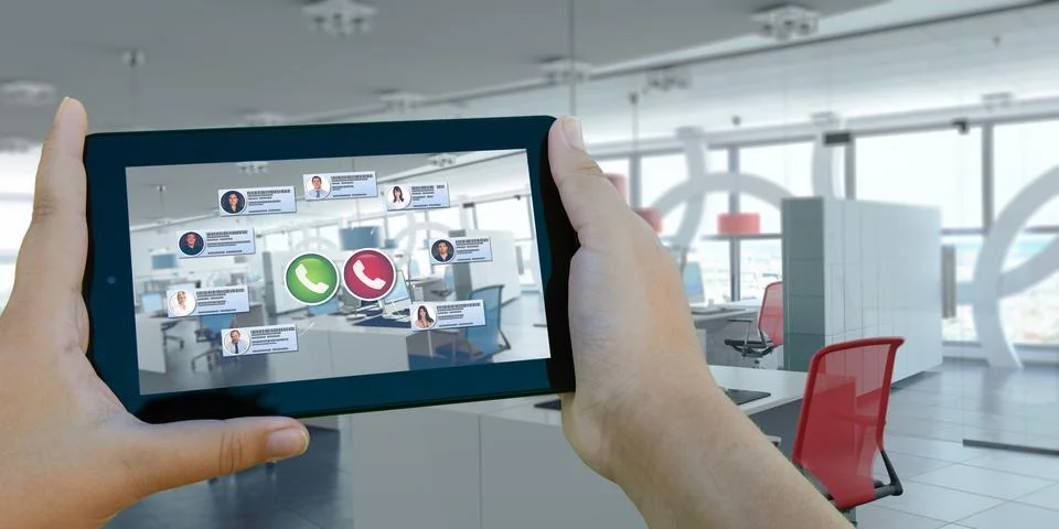 Virtual office videocall Stock Illustration