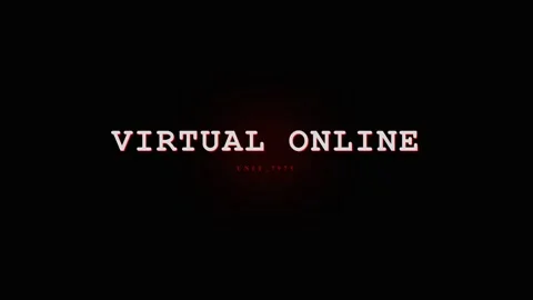 Virtual Online Text Title Screen with Red Glow and Glitch Effect Stock Footage 331568318