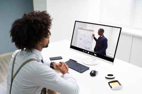 Virtual Online Training Conference Stock Photos