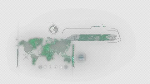 Virtual panel of geolocation programs with maps, animation with alpha channel. 库存影片 149050822
