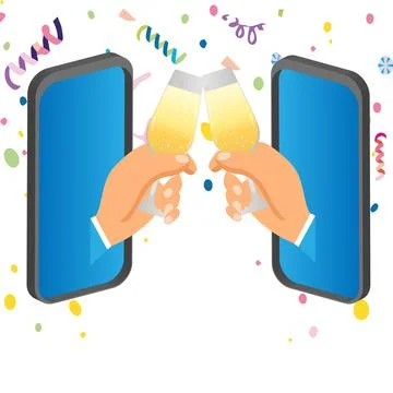 Virtual party Stock Illustration