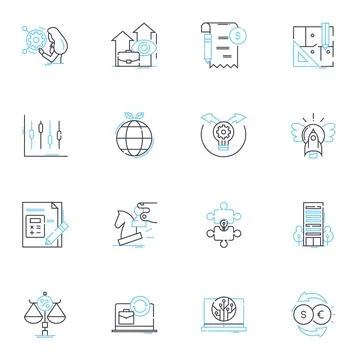 Virtual payment linear icons set. E-wallet, Contactless, Mobile, Digital, Secure Stock Illustration