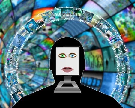 Virtual penetration 库存插图