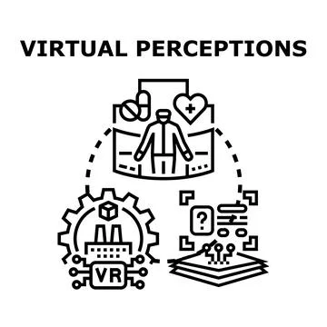 Virtual perceptions concept for immersive experience technology Illustrazione stock