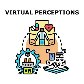 Virtual perceptions concept for immersive experience technology Stock Illustration