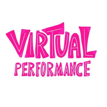 Virtual performance quote. Stylized hand drawn text.  Vector illustration. Stock Illustration