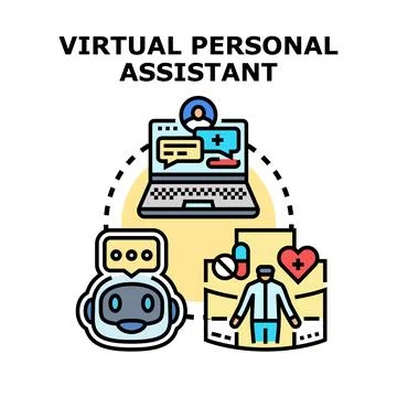 Virtual personal assistant concept with ai technology Stock-Illustration