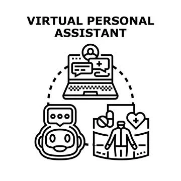 Virtual personal assistant concept with ai technology Stock Illustration