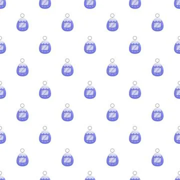 Virtual pet handheld game seamless pattern background Stock Illustration