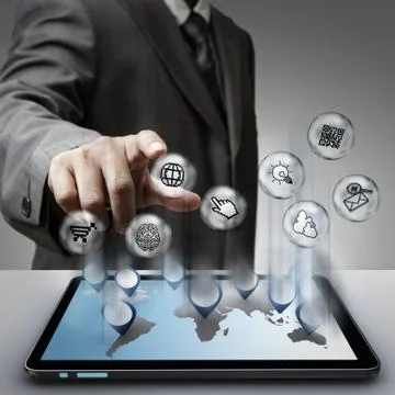 Virtual pixel sign internet icons concept Stock Illustration