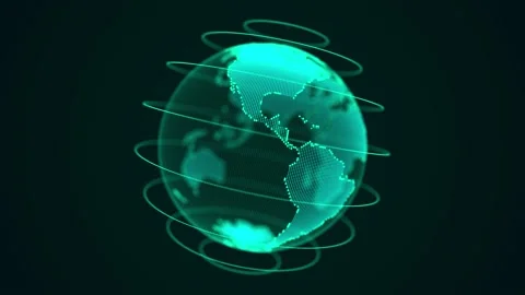 Virtual planet Earth with data connection network. Stock-Footage 200770386