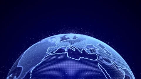 Virtual planet Earth with data connection network. Technological background. Stock-Footage 262237032
