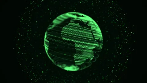 Virtual planet Earth with data connection network. Technological digital globe. Video stock 314111845