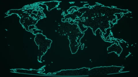 Virtual Planet Earth Global World Network Connection Technology Concept Stock Footage 339648822