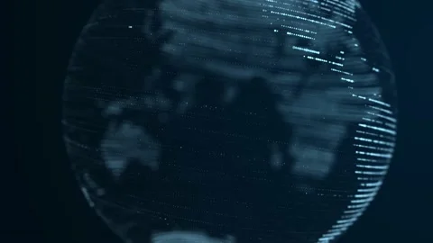 Virtual planet Earth with particles and lines. Network connection big data. Stock Footage 166169717