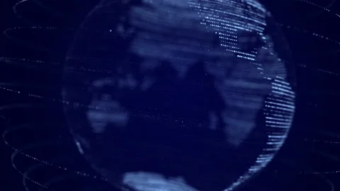 Virtual planet Earth with particles and lines. Abstract technology background. Stock Footage 166169729