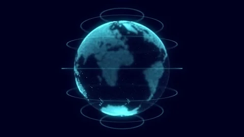 Virtual planet Earth with particles and lines. Network connection big data. Stock Footage 168422577