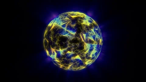 Virtual planet Earth with particles and lines. Network connection big data Stock Footage 253214083