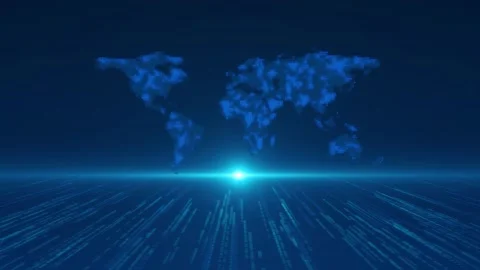 Virtual planet Earth with particles and lines. Network connection big data Stock Footage 277092632