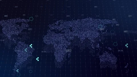 Virtual planet Earth with particles and lines. Network connection big data Stock Footage 278044886