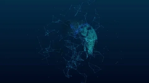 Virtual planet Earth with particles and lines. Network connection big data Stock Footage 278302486