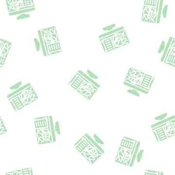 Virtual planetarium glyph vector seamless pattern Stock Illustration