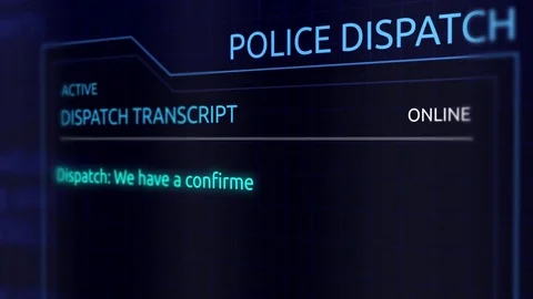 Virtual Police Dispatch Transcript Graphics Interface - Code 137 Rioting Stock Footage 85292058