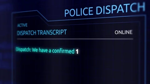 Virtual Police Dispatch Transcript Graphics Interface - Code 143 Hit and Run Stock Footage 85292061