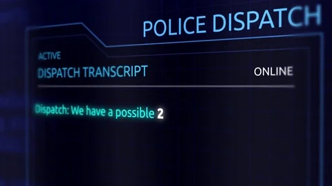 Virtual Police Dispatch Transcript Graphics Interface - Code 211 - Robbery Stock Footage 85292262