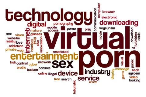 Virtual porn word cloud 스톡 일러스트