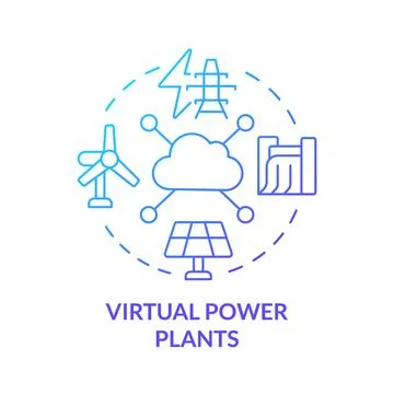 Virtual power plants blue gradient concept icon Ilustração Stock