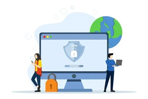 Virtual private network concept, cyber security. Stock Illustration