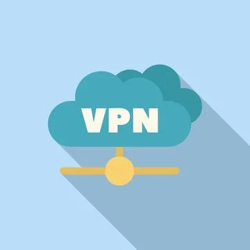 Virtual private network connecting to the server through cloud storage Stock Illustration