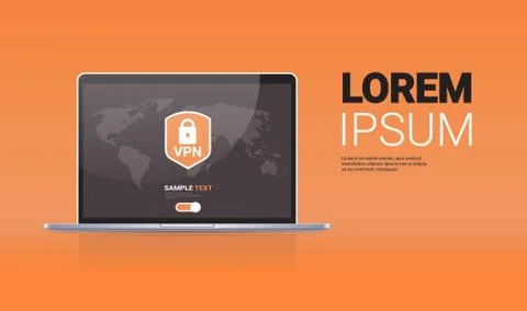 Virtual private network cyber web security and privacy concept secure vpn online Stock Illustration